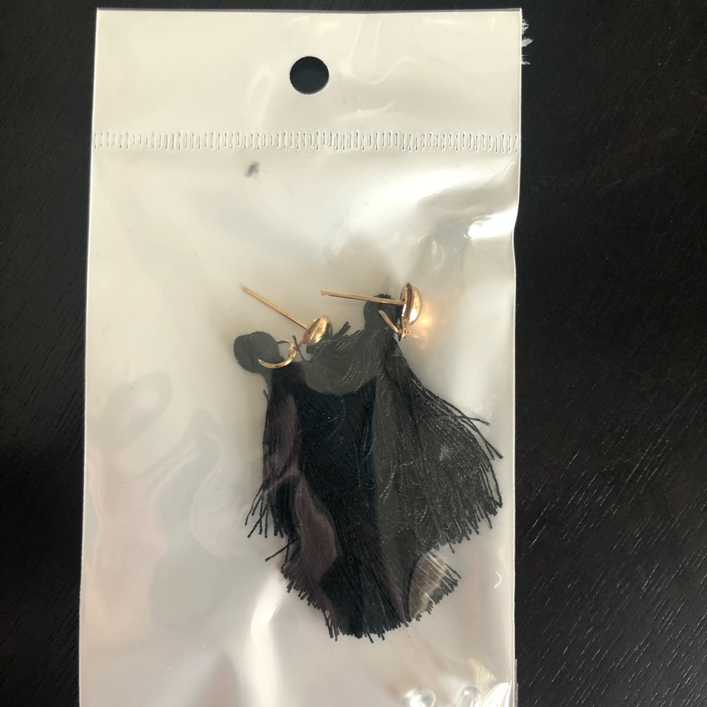 Black tassel earrings